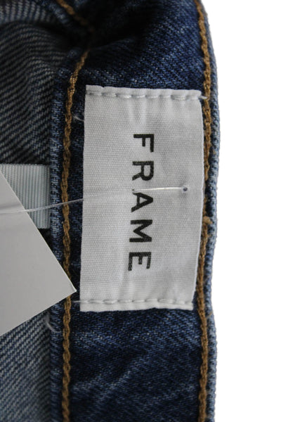 Frame Women Cropped Straight Jeans Dark Blue 90s Cotton Size 24