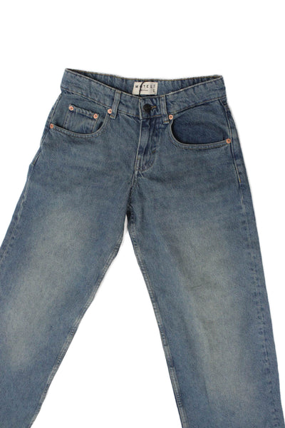 Motel Unisex Straight Jeans Blue Low Rise 100% Cotton Inseam 29 Size 24