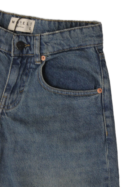 Motel Unisex Straight Jeans Blue Low Rise 100% Cotton Inseam 29 Size 24