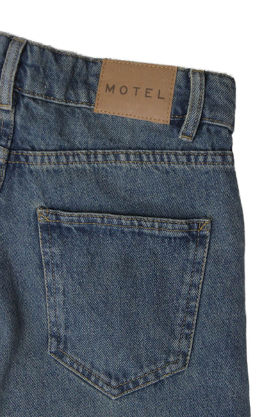 Motel Unisex Straight Jeans Blue Low Rise 100% Cotton Inseam 29 Size 24