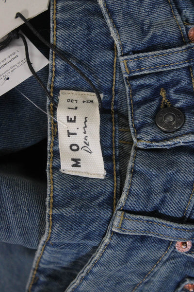 Motel Unisex Straight Jeans Blue Low Rise 100% Cotton Inseam 29 Size 24