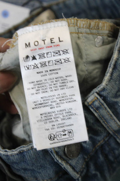 Motel Unisex Straight Jeans Blue Low Rise 100% Cotton Inseam 29 Size 24