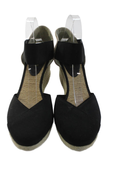 Lauren Ralph Lauren Womens Ankle Strap Wedge Heels Black Size 11B