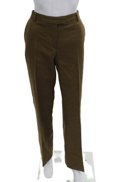 The Kooples Womens Dress Pants Brown 100% Wool Solid Button Size 36