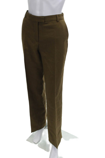 The Kooples Womens Dress Pants Brown 100% Wool Solid Button Size 36