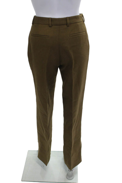 The Kooples Womens Dress Pants Brown 100% Wool Solid Button Size 36