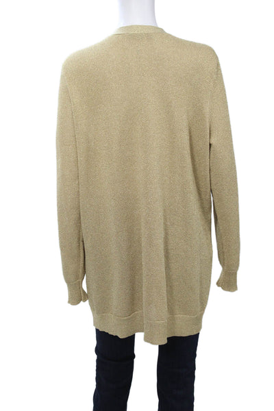 Lauren by Ralph Lauren Unisex Cardigan Beige V-Neck Button Polyester Size M
