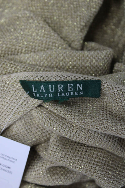 Lauren by Ralph Lauren Unisex Cardigan Beige V-Neck Button Polyester Size M