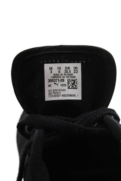 Puma Womens Suede Easy Rider Lace Up Sneakers Black White Size 4
