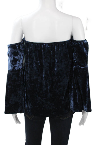 Aum-Couture Women Bohemian Dark Blue Long Sleeve Blouse 100% Poly Size XS