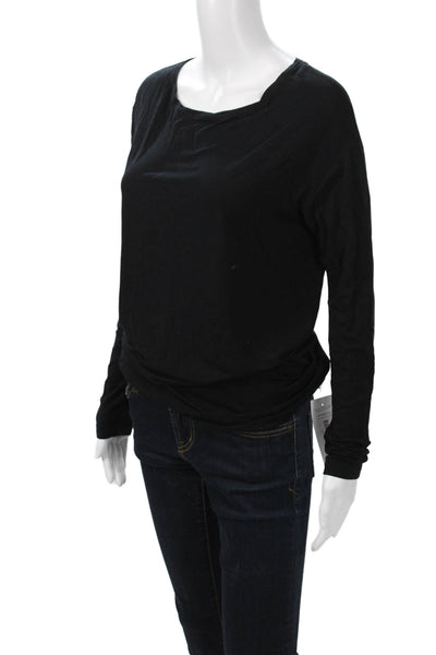 Vince Women Basic Black Long Sleeve T-Shirt Round Neck Size S
