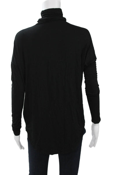 Vince Women Black Turtleneck Long Sleeve Micro Modal Top Size XS