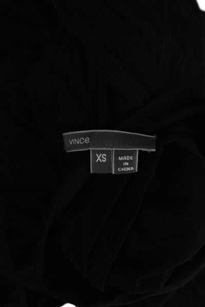 Vince Women Black Turtleneck Long Sleeve Micro Modal Top Size XS