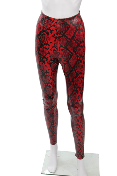 Commando Women Ankle Jeggings Animal Print Red Size S