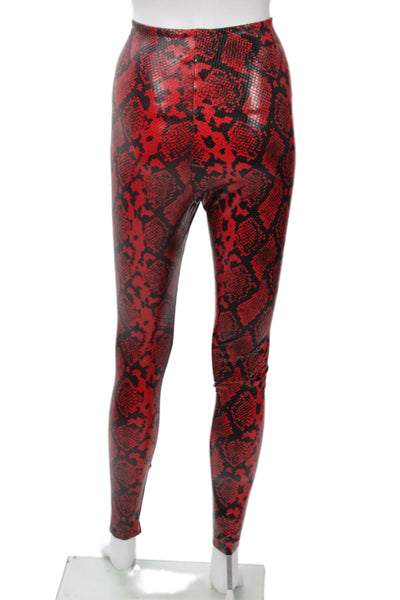 Commando Women Ankle Jeggings Animal Print Red Size S