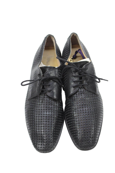 Neiman Marcus Mens Leather Lace Up Oxford Dress Shoes Black Size 9 D