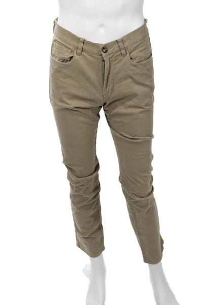 Vince Mens Chinos Beige Button Cotton Stretch Size 31