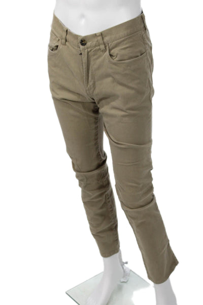 Vince Mens Chinos Beige Button Cotton Stretch Size 31