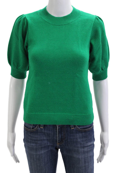 Moth Unisex Pullover Sweater Green Crew Neck Short Sleeve Size XS