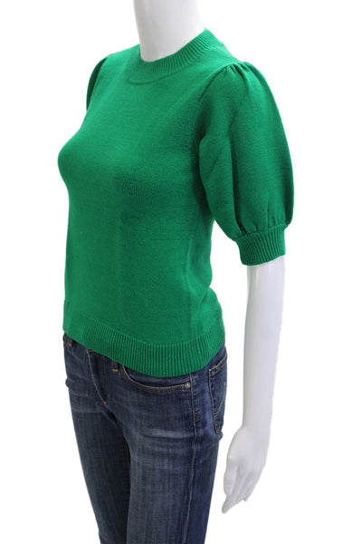 Moth Unisex Pullover Sweater Green Crew Neck Short Sleeve Size XS