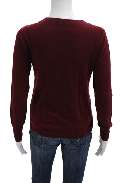 J Crew Unisex Pullover Cashmere Crew Neck Long Sleeve Sweater Red Size XS