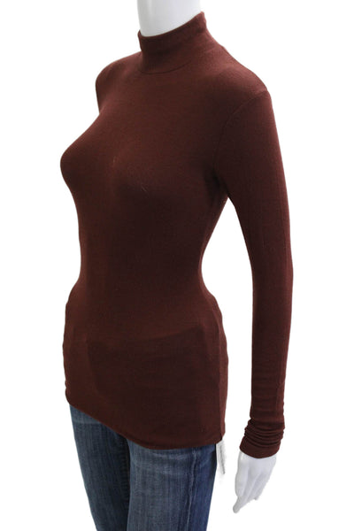 Wilfred Women Basic Mock Neck Brown Sweater Size XS