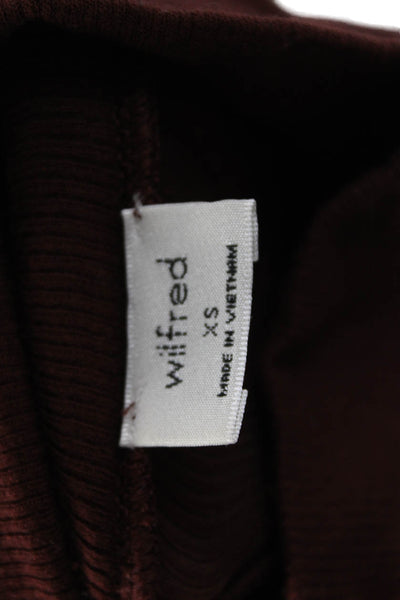 Wilfred Women Basic Mock Neck Brown Sweater Size XS