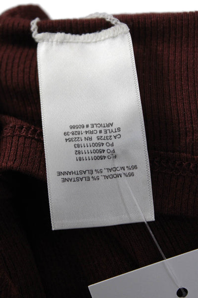 Wilfred Women Basic Mock Neck Brown Sweater Size XS