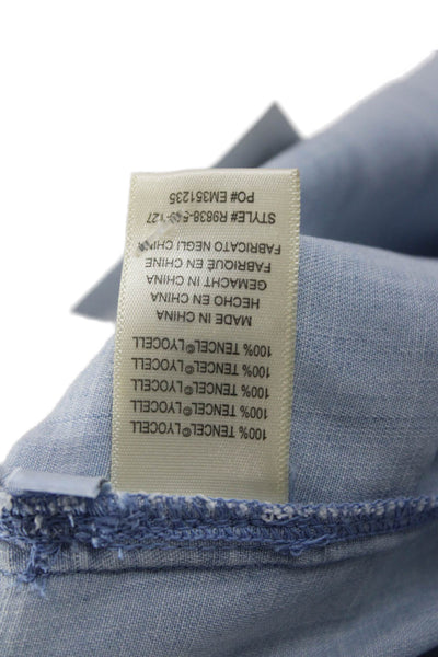 Cloth & Stone Women Collared Button-Up Tencel Blouse Light Blue Size XS