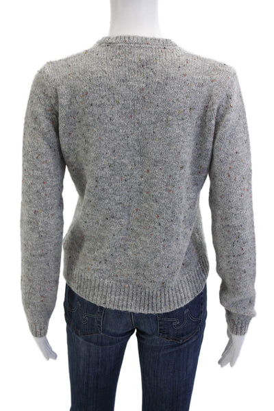 Hartford Unisex V-Neck Pullover Gray Alpaca Wool Long Sleeve Size 0
