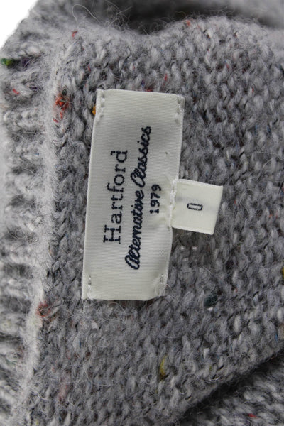 Hartford Unisex V-Neck Pullover Gray Alpaca Wool Long Sleeve Size 0