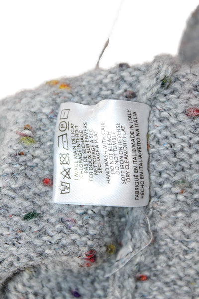 Hartford Unisex V-Neck Pullover Gray Alpaca Wool Long Sleeve Size 0