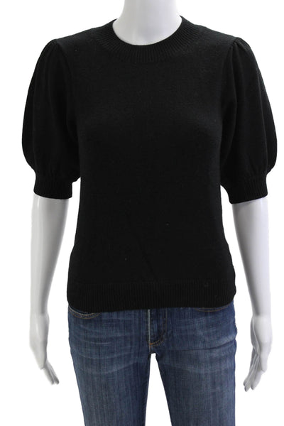 Moth Anthropologie Unisex Black Pullover Sweater Crew Neck Short Sleeve Size XS