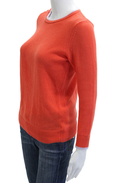 Moth Anthropologie Unisex Orange Cotton Pullover Sweater Button Crew Size S