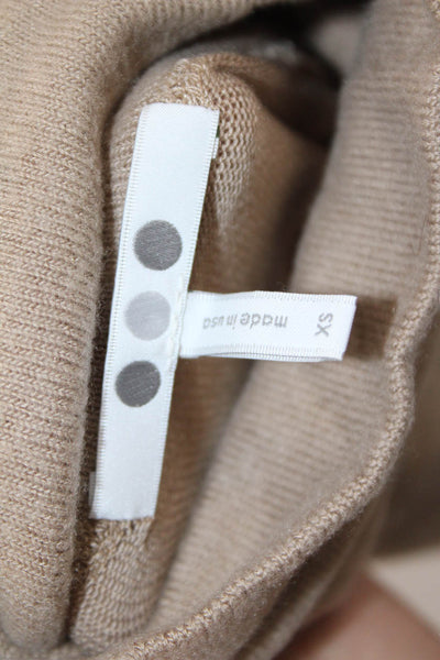 Three Dots Unisex Pullover Sweater Mock Neck Longsleeve Beige Tencel Spandex Siz