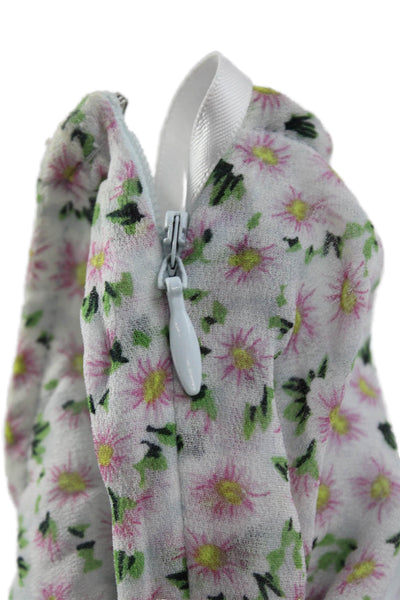 French Connection Women Fit & Flare Sundress White Floral Short Sleeve Size 4