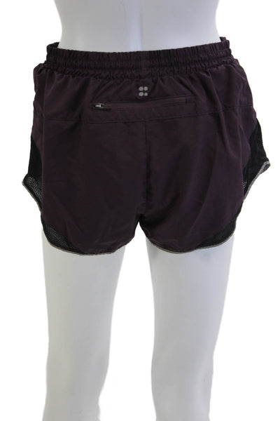 Sweaty Betty Unisex Purple Sports Shorts Zip 100% Polyester Size M