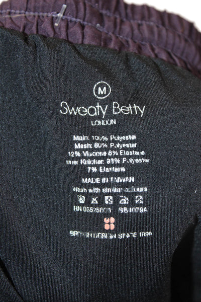 Sweaty Betty Unisex Purple Sports Shorts Zip 100% Polyester Size M