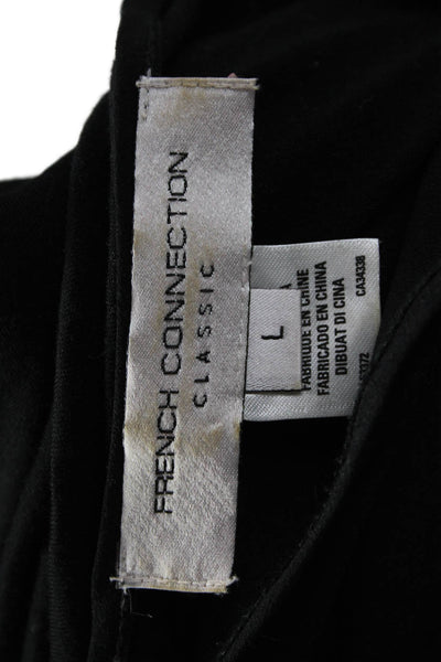 French Connection Women Basic Black Short Sleeve T Shirt Size L
