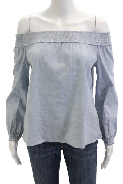 Rag & Bone Jean Womens Light Blue Bohemian 3/4 Sleeve Blouse Size XS
