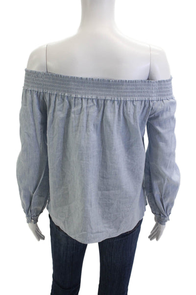 Rag & Bone Jean Womens Light Blue Bohemian 3/4 Sleeve Blouse Size XS