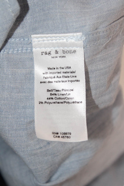 Rag & Bone Jean Womens Light Blue Bohemian 3/4 Sleeve Blouse Size XS