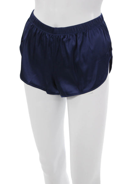 Ekouaer Womens Satin Spaghetti Strap Pajama Set Dark Blue Size XS