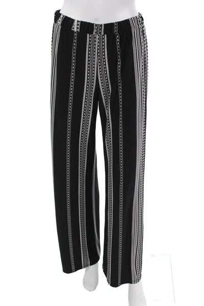 Monteau Women Black Striped Bohemian Pants Size L