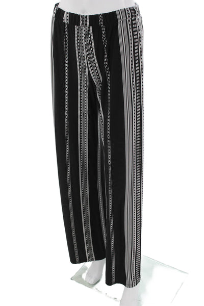 Monteau Women Black Striped Bohemian Pants Size L