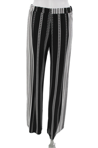 Monteau Women Black Striped Bohemian Pants Size L