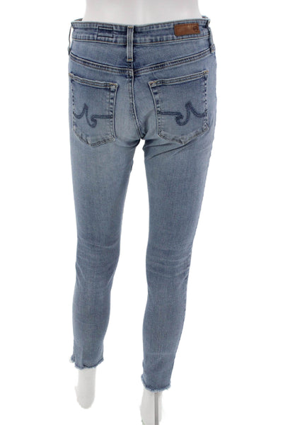 AG Adriano Goldschmied Womens Light Blue Skinny Ankle Cropped Jeans Size 27