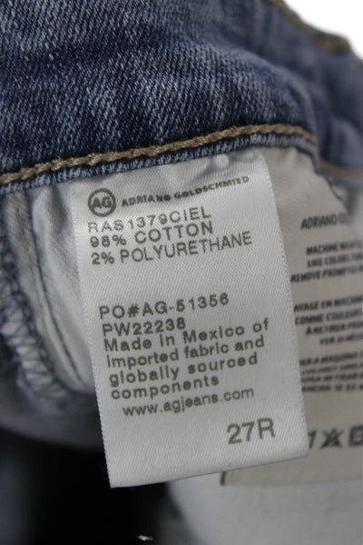 AG Adriano Goldschmied Womens Light Blue Skinny Ankle Cropped Jeans Size 27