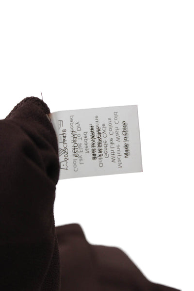 Universal Standard Womens Brown Long Sleeve Button Solid Blouse Size S