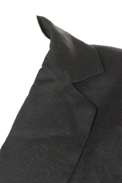 Lioness Unisex Black Collared Linen Blend Blazer Long Sleeve Size S